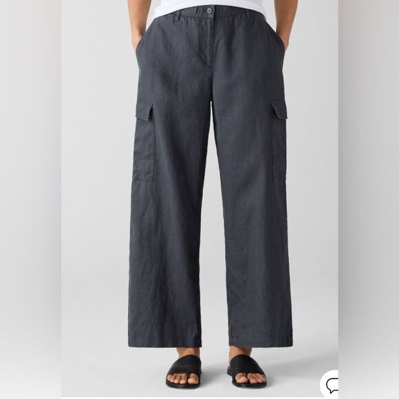 Eileen Fisher Organic Linen Cargo Pant size XL - Picture 1 of 9